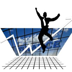 Man jumping for Finance
